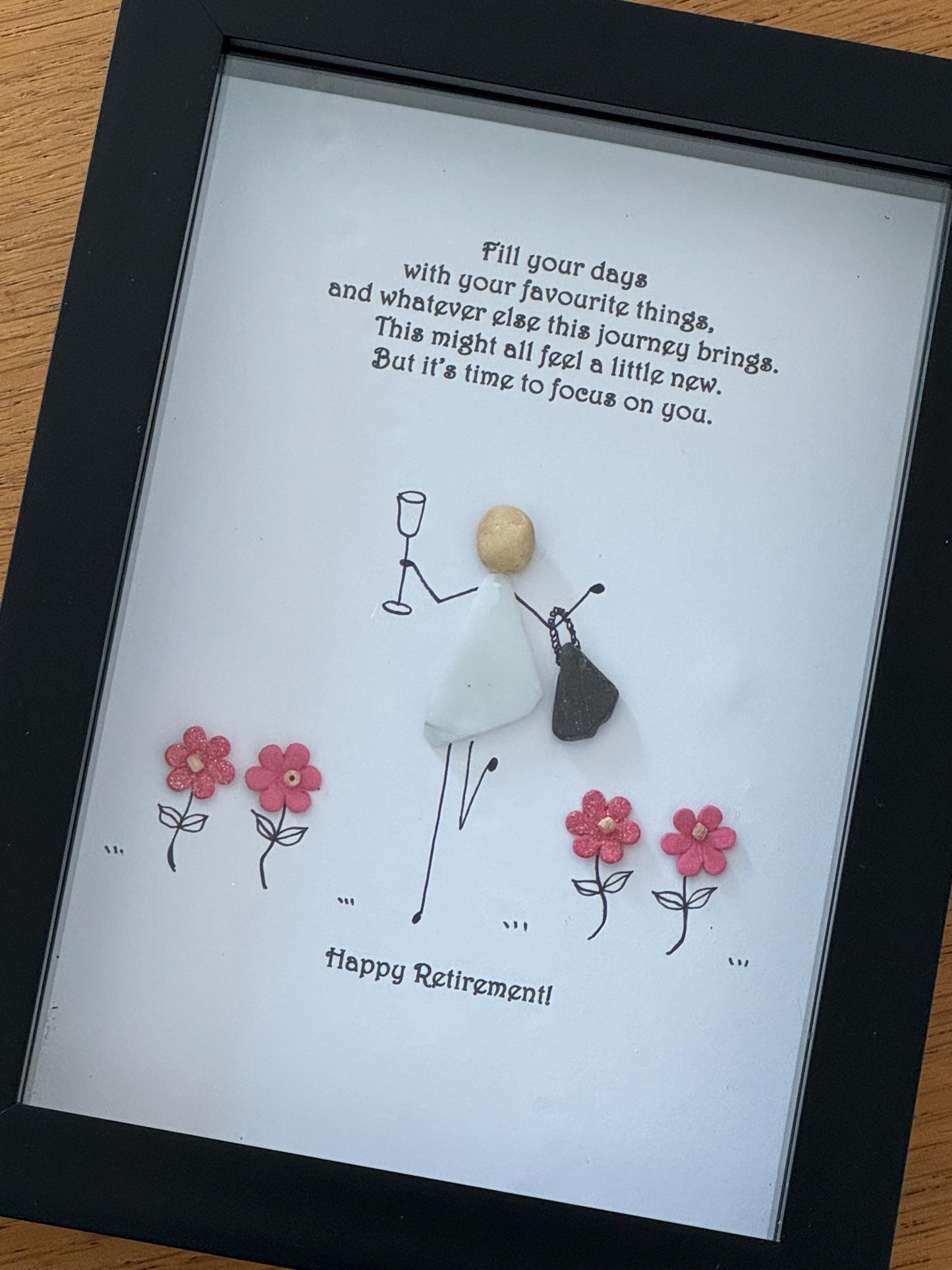 Personalised Retirement Picture, Unique Retirement Gift, Fused Glass Retirement Picture, Gift For Her, Retirement Gift for Friend