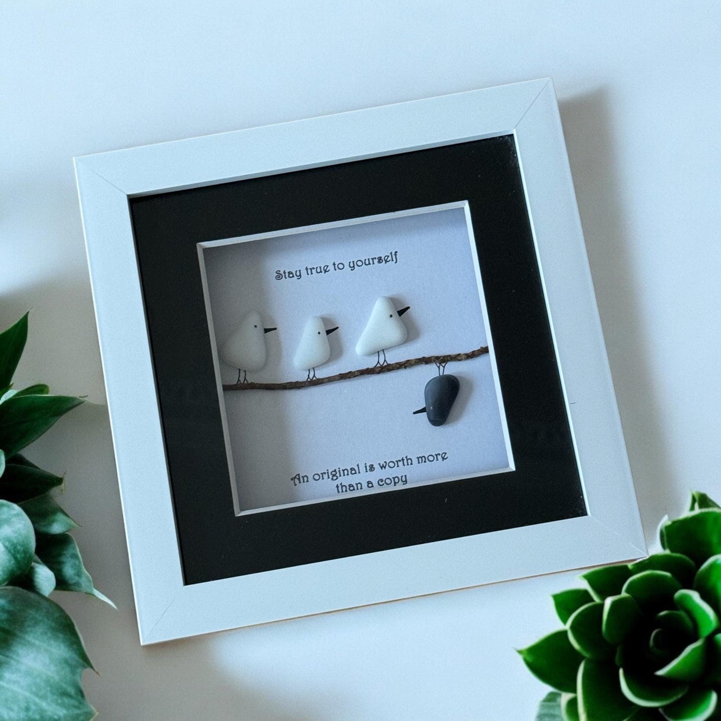 Fused Glass Birds Picture, Stay True to Yourself Gift, Inspirational Gifts, Unique Gift for a Friend, Handmade Gifts for Her, Gifts for Him