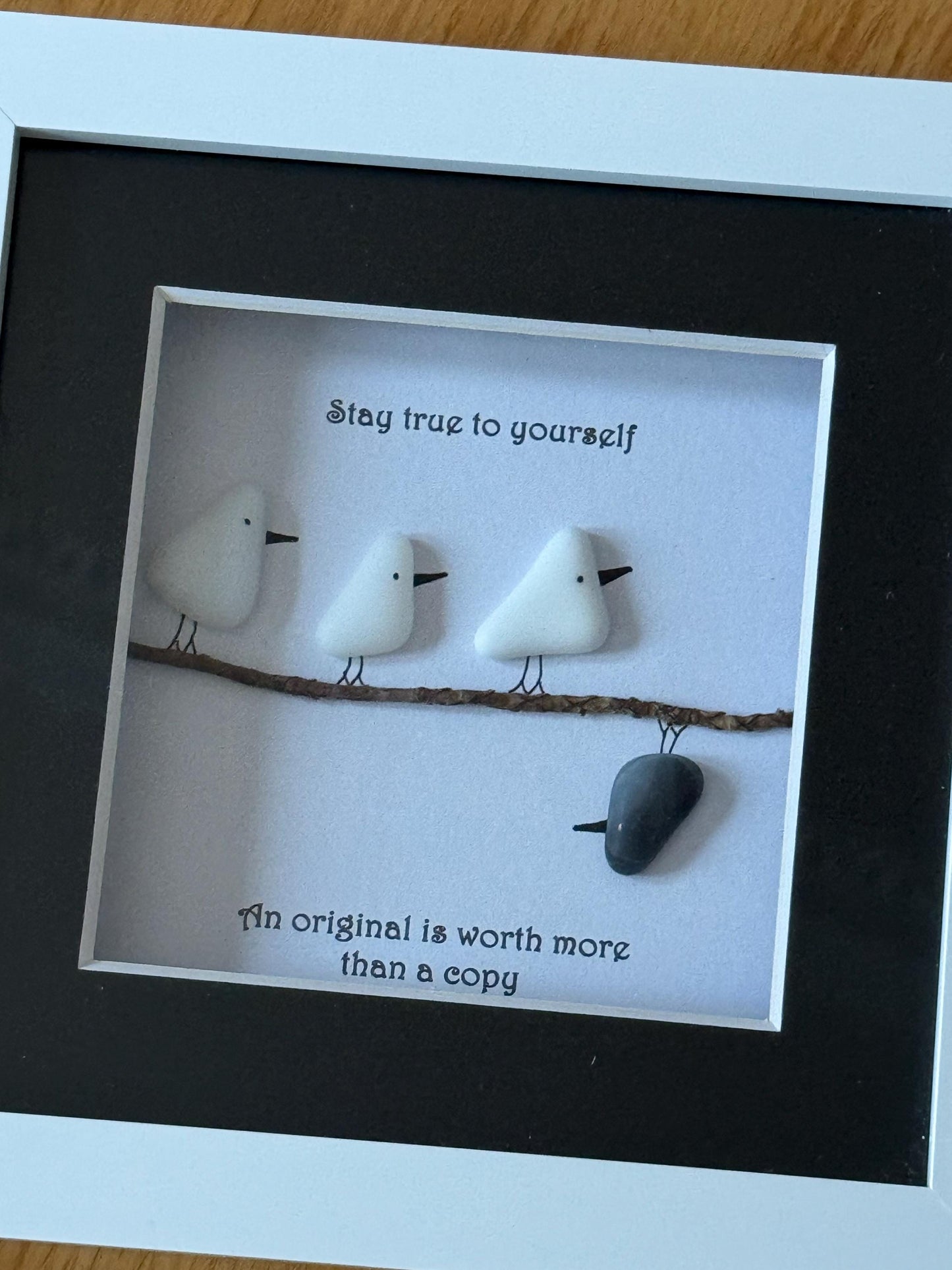 Fused Glass Birds Picture, Stay True to Yourself Gift, Inspirational Gifts, Unique Gift for a Friend, Handmade Gifts for Her, Gifts for Him