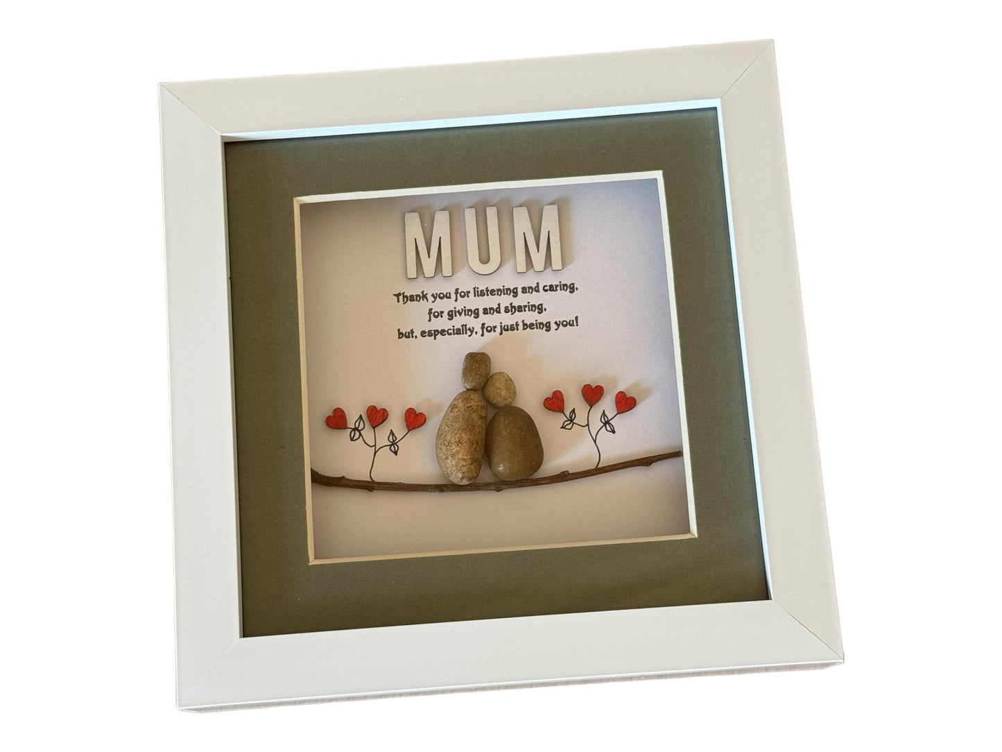 Mother's Day gift/Mum Pebble art/Personalised Mom gift/Gifts for Mum/Gifts for her/Pebble Frame gift