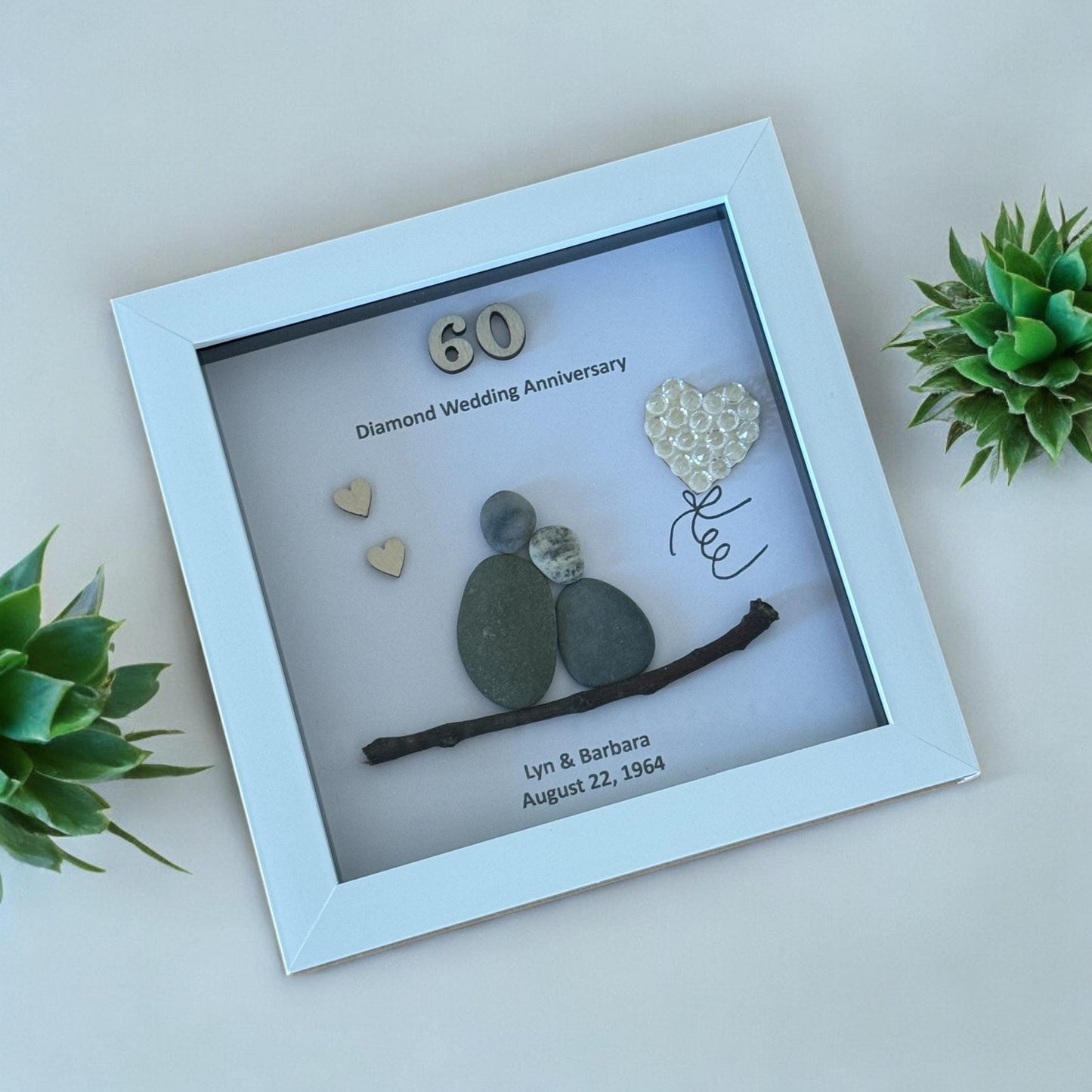Diamond Anniversary Gift, 60th Diamond Wedding Anniversary Frame, 60th Anniversary Gifts, Personalised Anniversary Gifts,