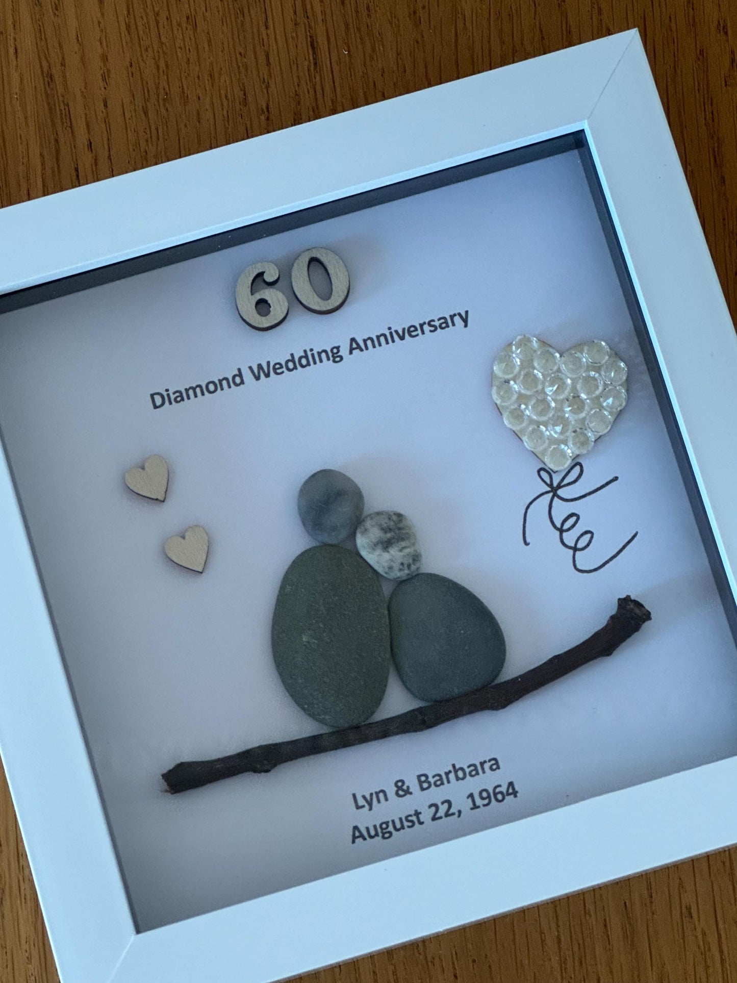 Diamond Anniversary Gift, 60th Diamond Wedding Anniversary Frame, 60th Anniversary Gifts, Personalised Anniversary Gifts,