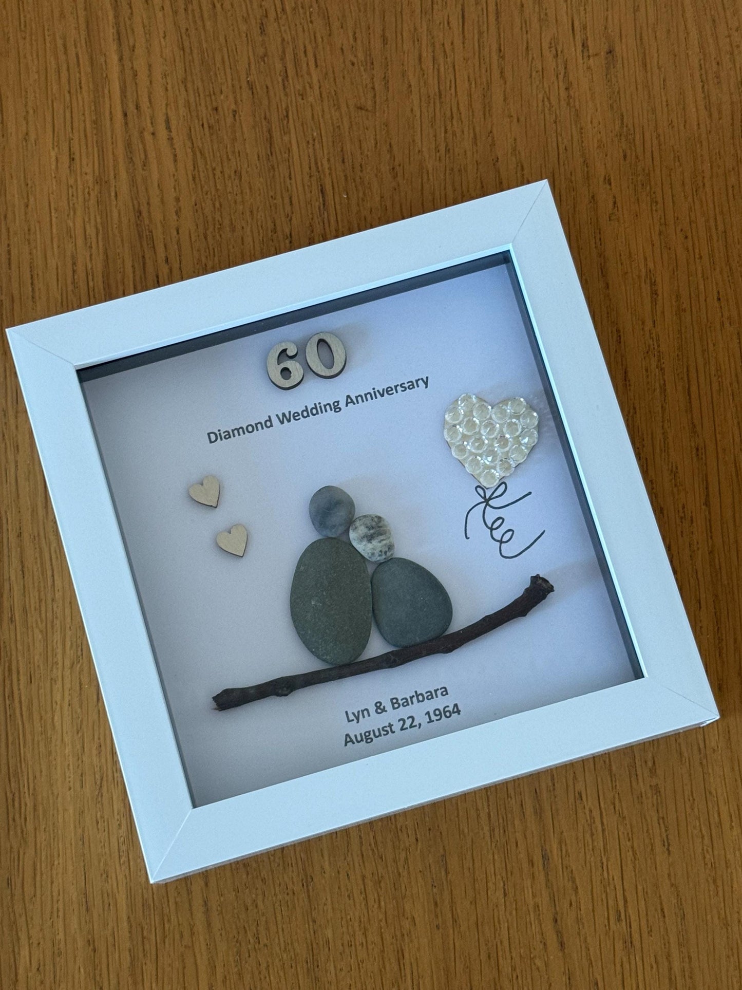 Diamond Anniversary Gift, 60th Diamond Wedding Anniversary Frame, 60th Anniversary Gifts, Personalised Anniversary Gifts,