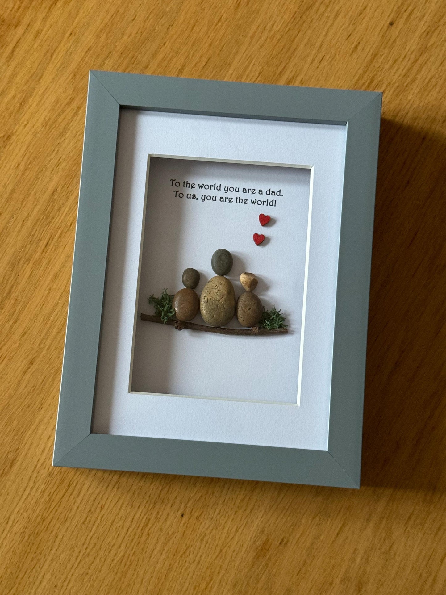 Personalised Dad Pebble Picture, Unique Gift for Father's Day, Pebble Artwork Gift for Daddy, Gift for Him, Gift for best dad,