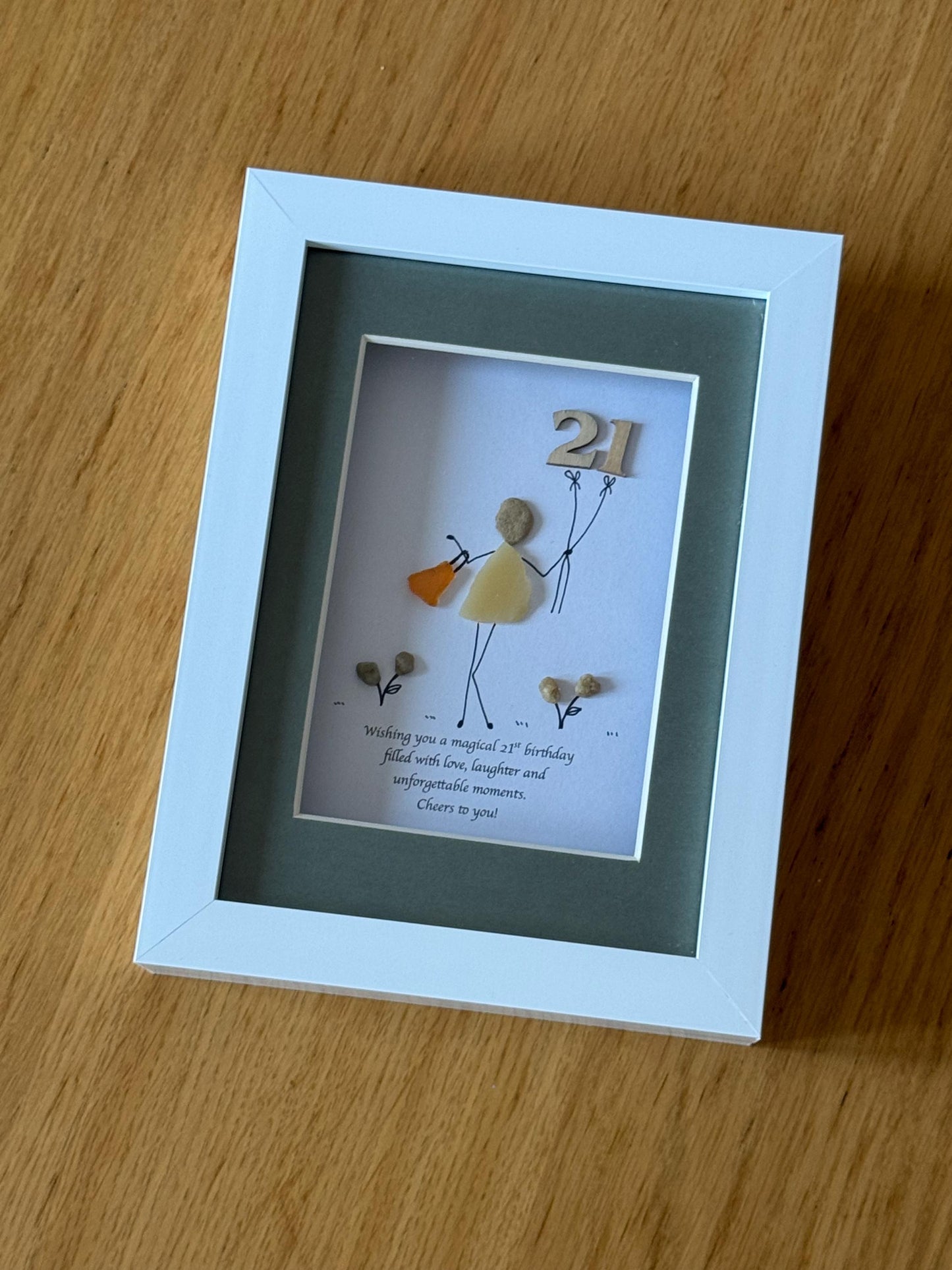 Personalised 21st Birthday Gift, Unique Gift for a 21st Birthday, Unique Fused Glass Picture, Gift for Birthday Girl, Gifts for Her