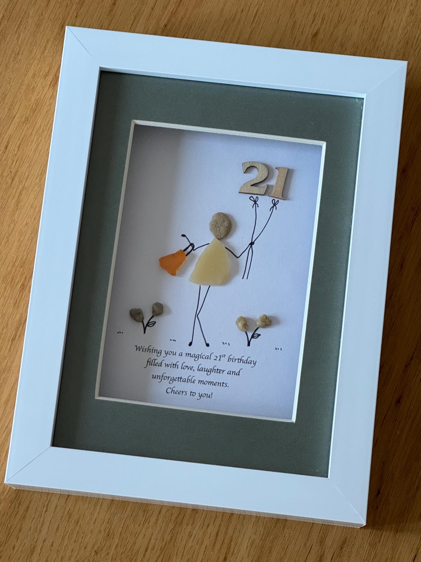 Personalised 21st Birthday Gift, Unique Gift for a 21st Birthday, Unique Fused Glass Picture, Gift for Birthday Girl, Gifts for Her