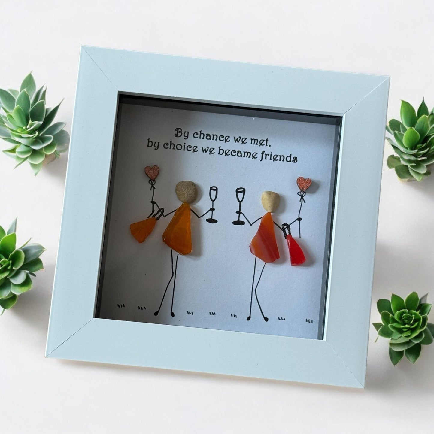Personalised Fused Glass Friends Picture, Unique Gift for a colleague, Working colleague picture frame, Handmade Gift for a goof friend