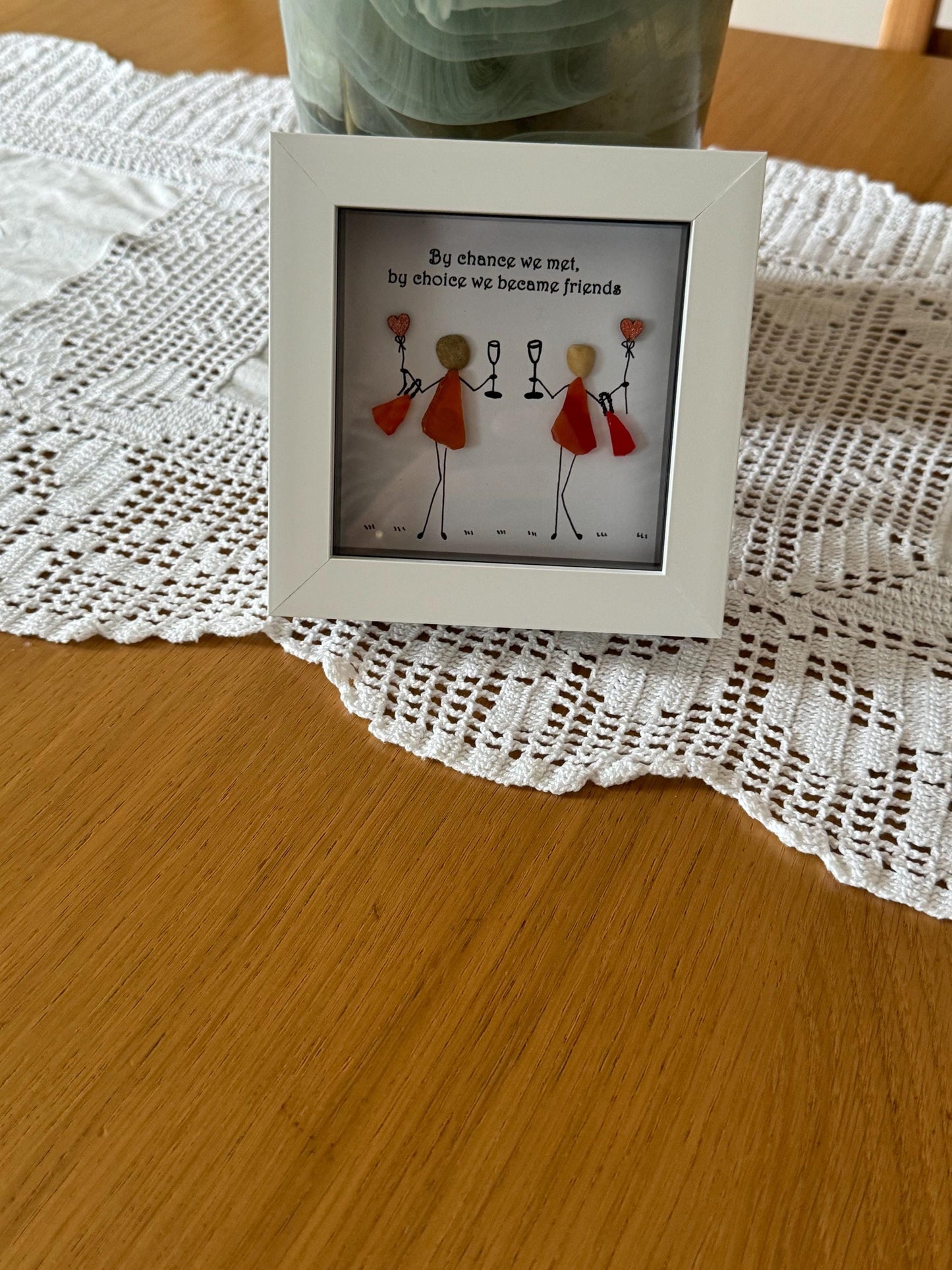 Personalised Fused Glass Friends Picture, Unique Gift for a colleague, Working colleague picture frame, Handmade Gift for a goof friend