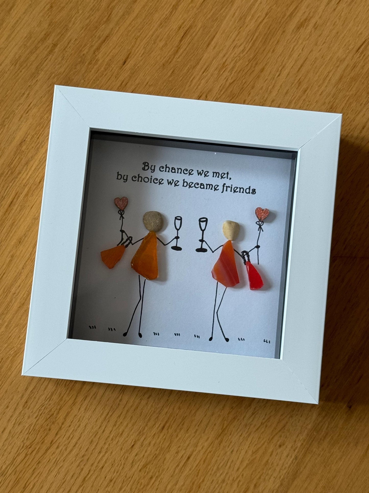Personalised Fused Glass Friends Picture, Unique Gift for a colleague, Working colleague picture frame, Handmade Gift for a goof friend