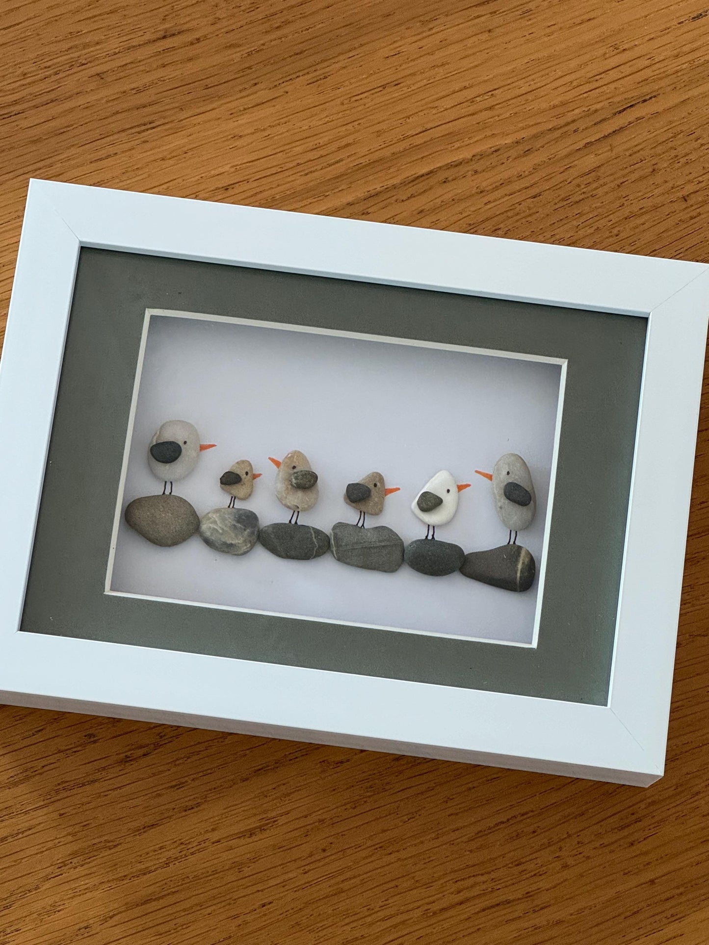 Seagulls Pebble Picture, Unique Pebble Artwork, Original Gift for Friend, Personalised Gift for Mum, Gifts for Him, Gifts for Her,
