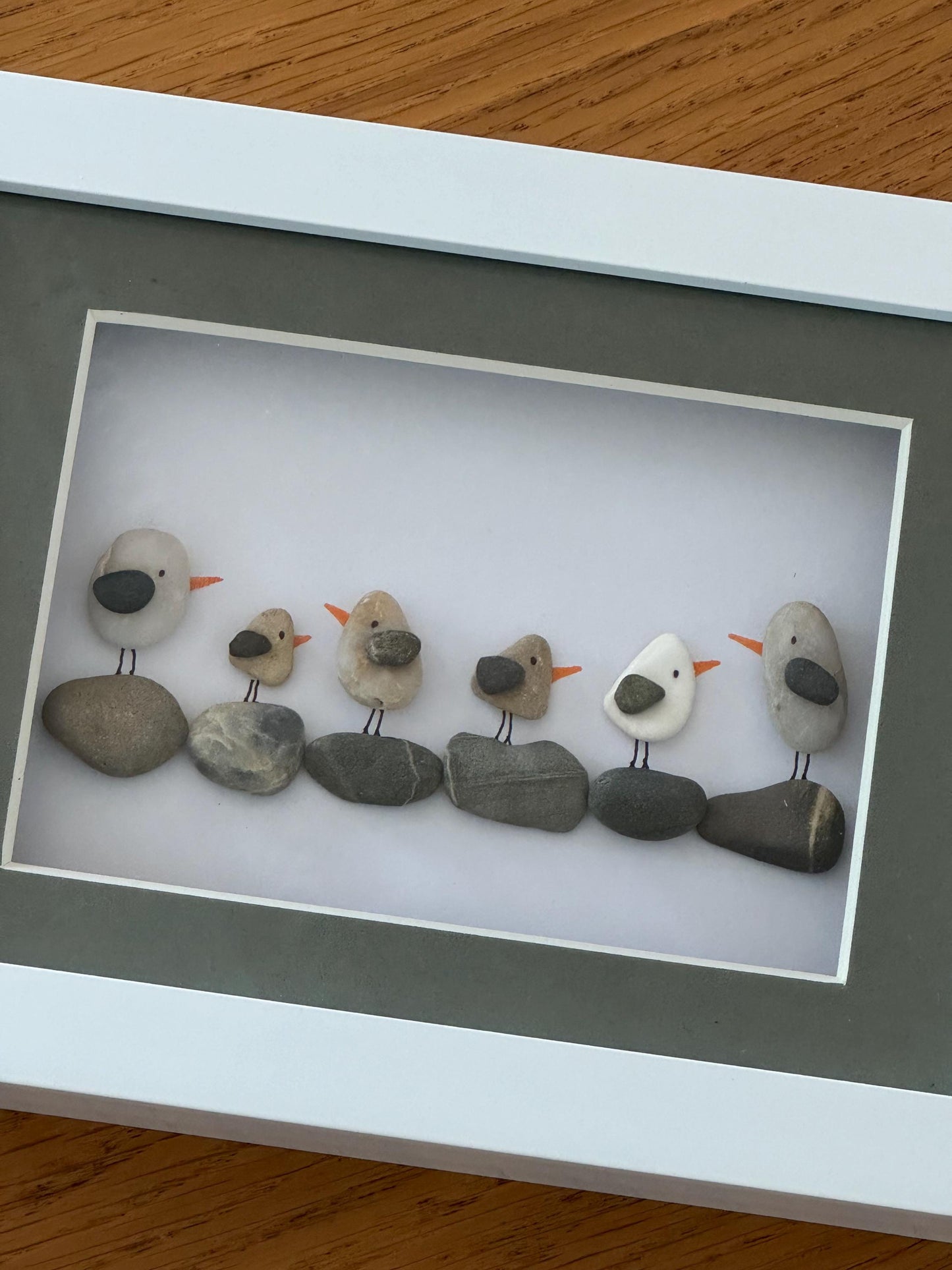Seagulls Pebble Picture, Unique Pebble Artwork, Original Gift for Friend, Personalised Gift for Mum, Gifts for Him, Gifts for Her,