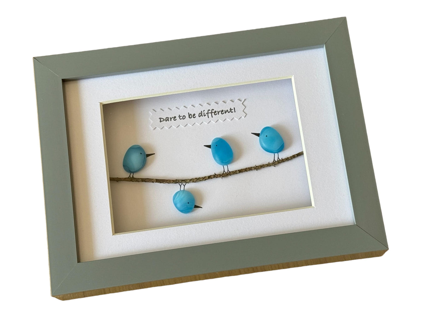 Fused Glass Birds Picture, Dare to be Different Picture, Original Gifts, Personalised Gifts for Her, Gifts for Him, Gift for Friend