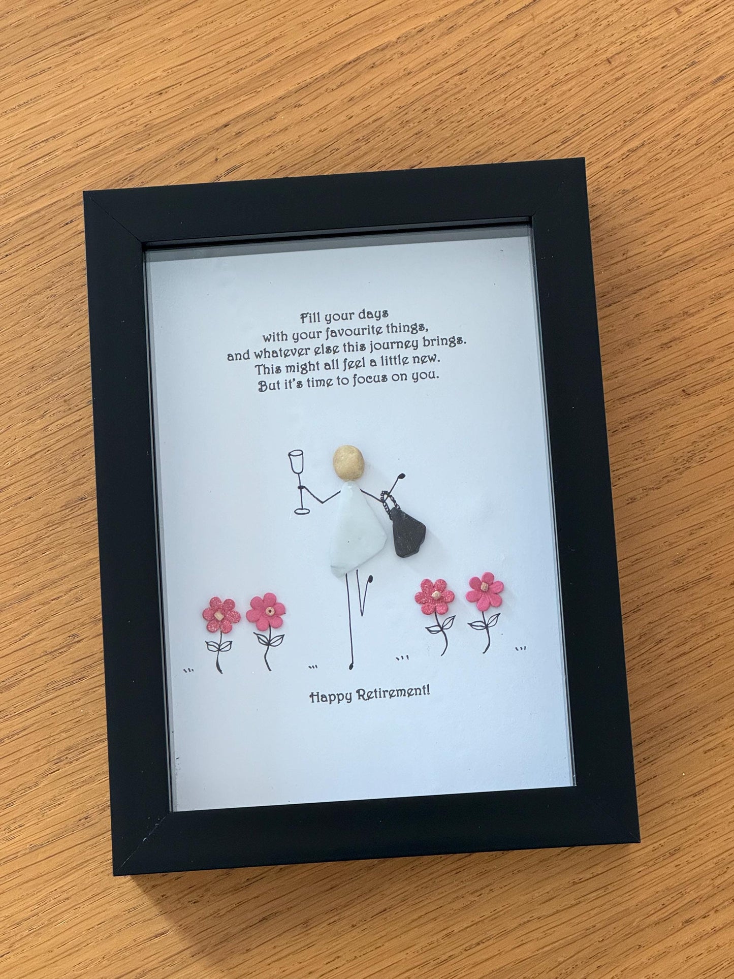 Personalised Retirement Picture, Unique Retirement Gift, Fused Glass Retirement Picture, Gift For Her, Retirement Gift for Friend