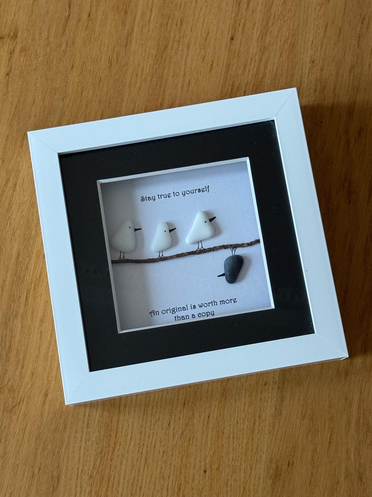 Fused Glass Birds Picture, Stay True to Yourself Gift, Inspirational Gifts, Unique Gift for a Friend, Handmade Gifts for Her, Gifts for Him