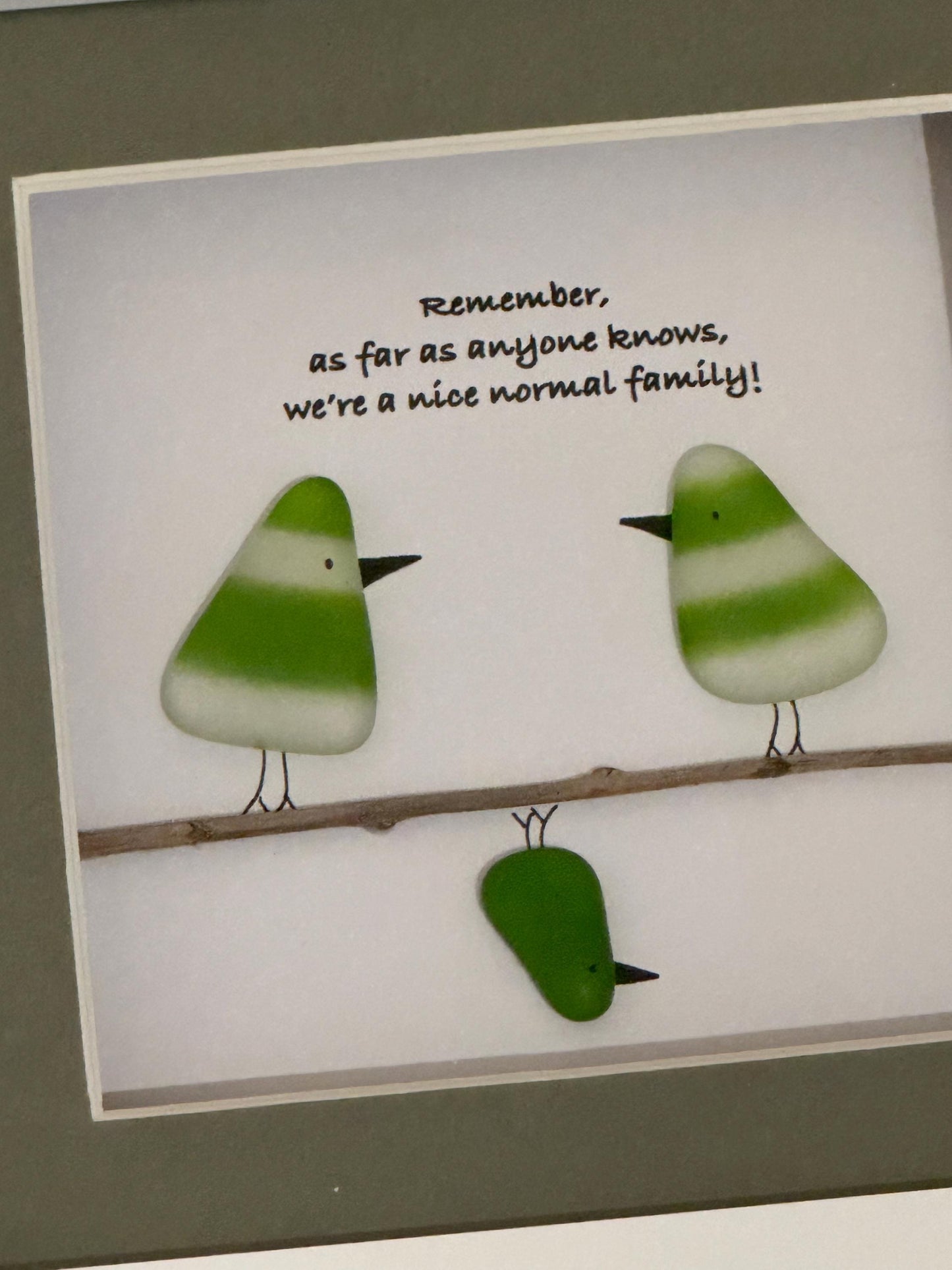 Personalised Family Fused Glass Picture, Unique Family of Three Gift, Handmade Gift for a Family, Fused Glass Rainbow Birds Picture