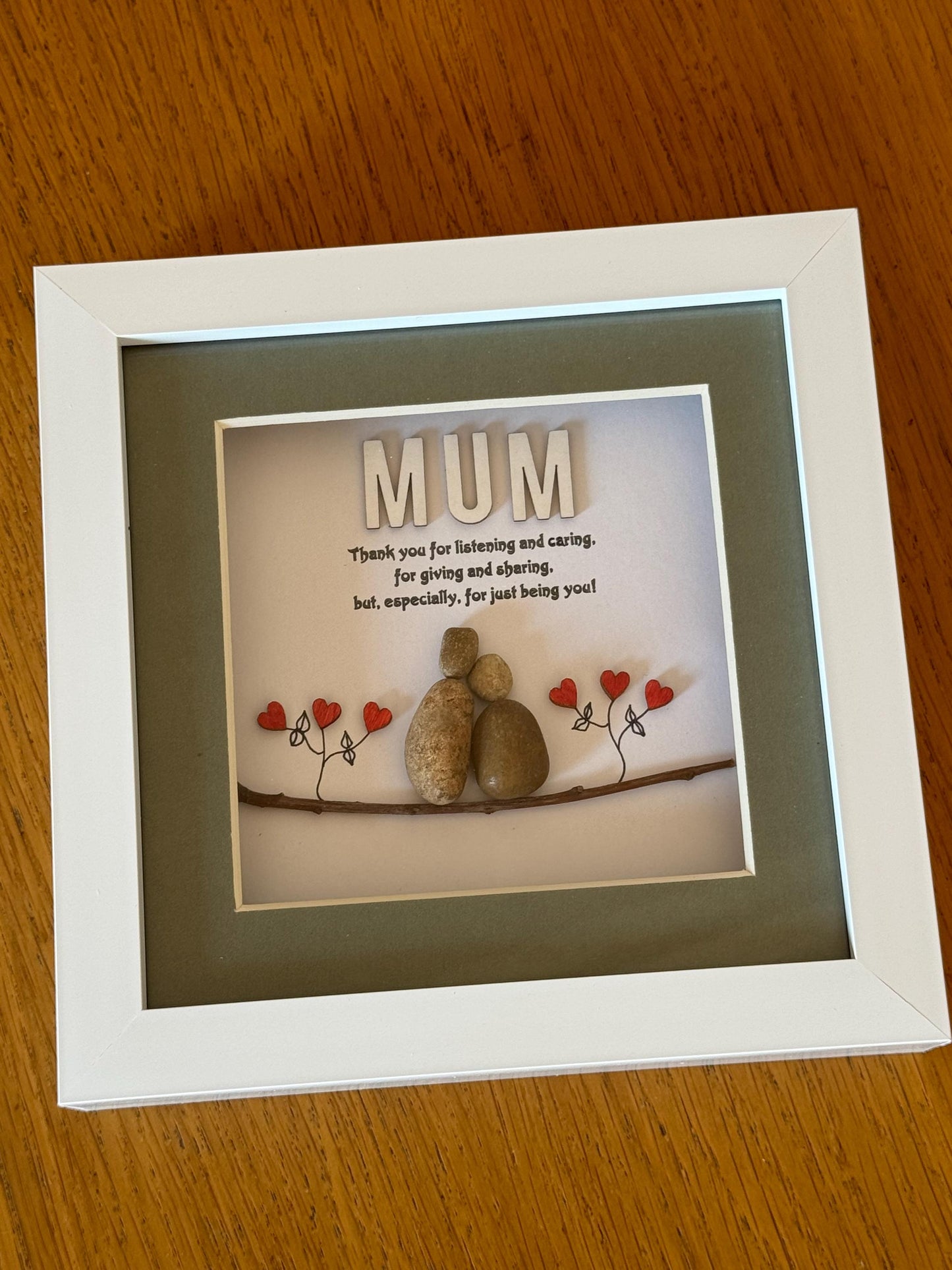 Mother's Day gift/Mum Pebble art/Personalised Mom gift/Gifts for Mum/Gifts for her/Pebble Frame gift