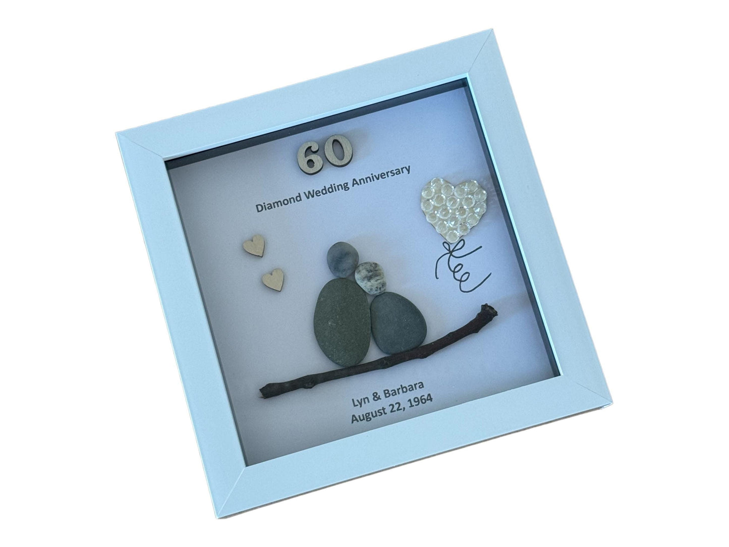 Diamond Anniversary Gift, 60th Diamond Wedding Anniversary Frame, 60th Anniversary Gifts, Personalised Anniversary Gifts,