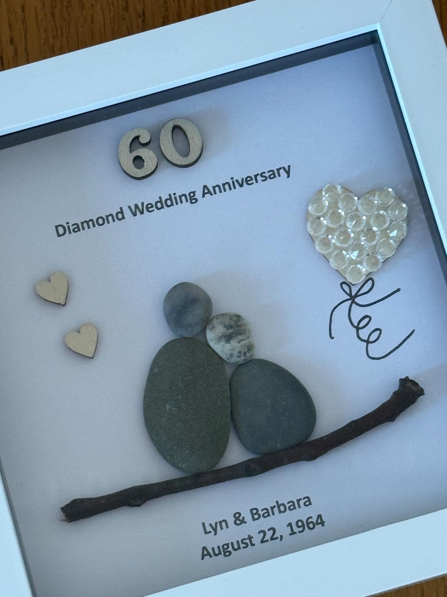 Diamond Anniversary Gift, 60th Diamond Wedding Anniversary Frame, 60th Anniversary Gifts, Personalised Anniversary Gifts,