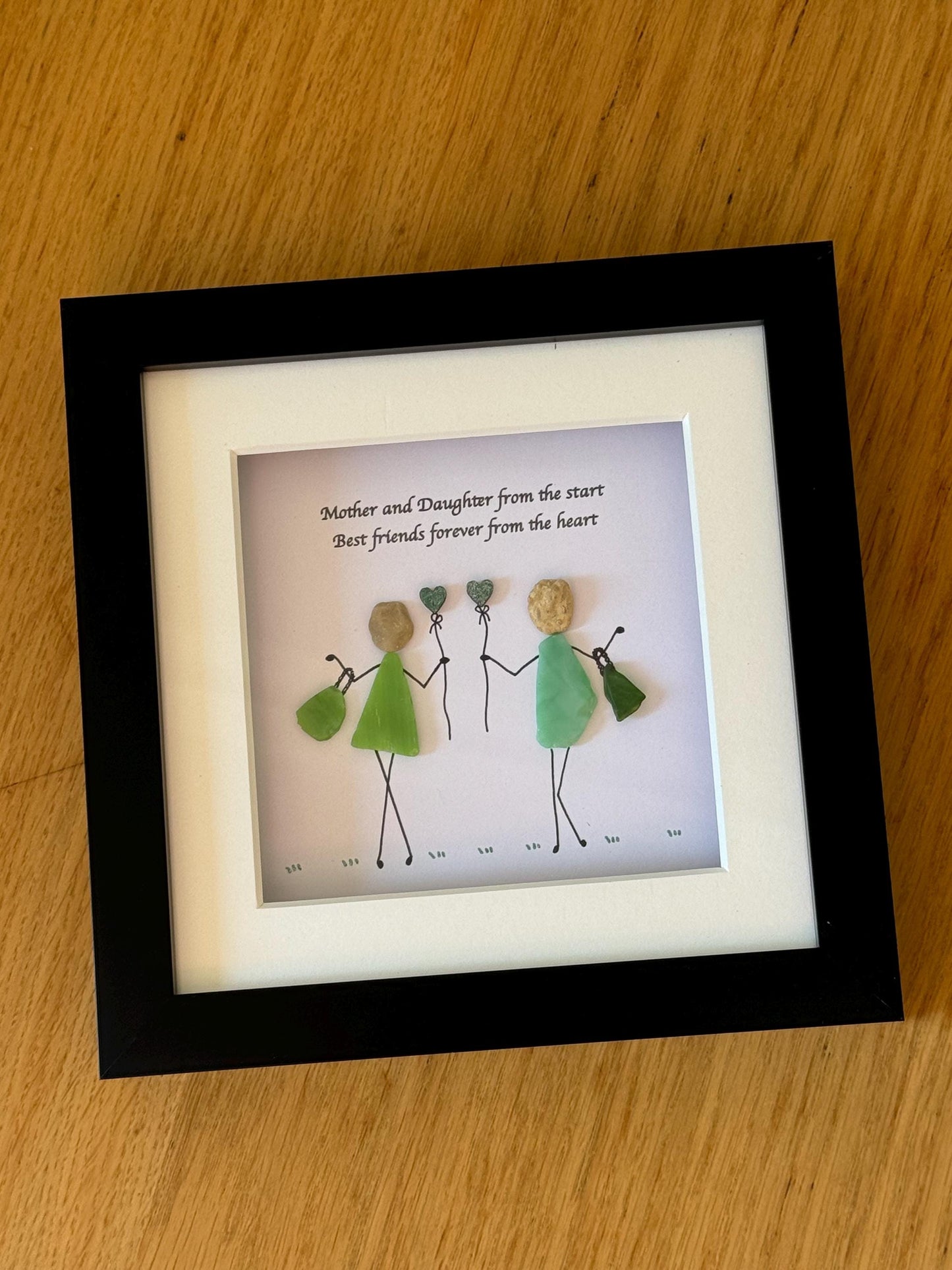 Personalised Fused Glass Mother and Daughter Picture, Unique Gift for Mum and Daughter, Handmade Gift for Mother and Daughter, Gift for Mum
