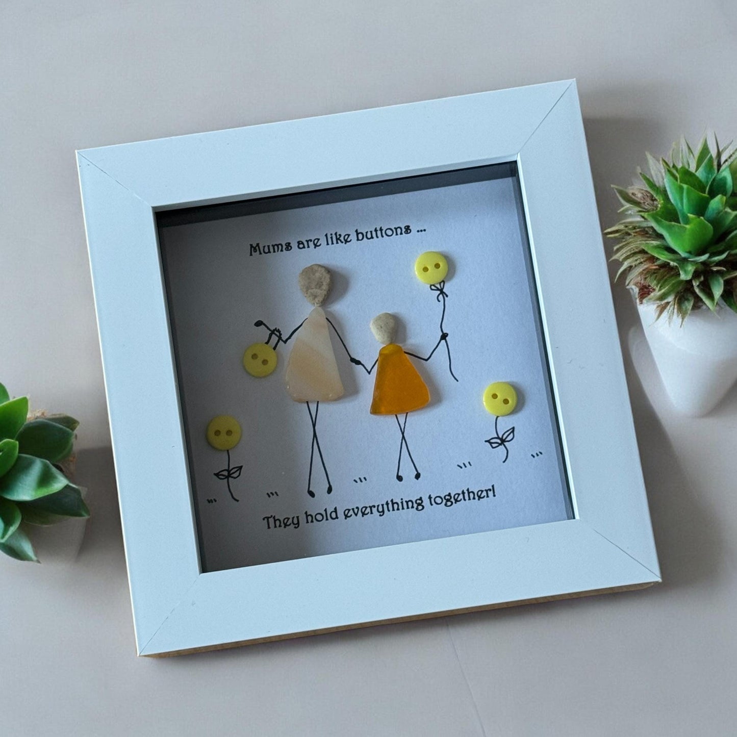 Mother pebble picture gift / Personalised Mother's Day gift / Gift for her / Gift for mummy / Pebble artwork gift for mom