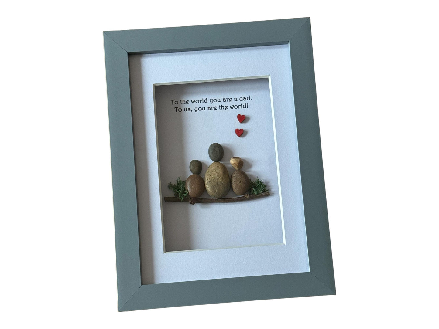 Personalised Dad Pebble Picture, Unique Gift for Father's Day, Pebble Artwork Gift for Daddy, Gift for Him, Gift for best dad,