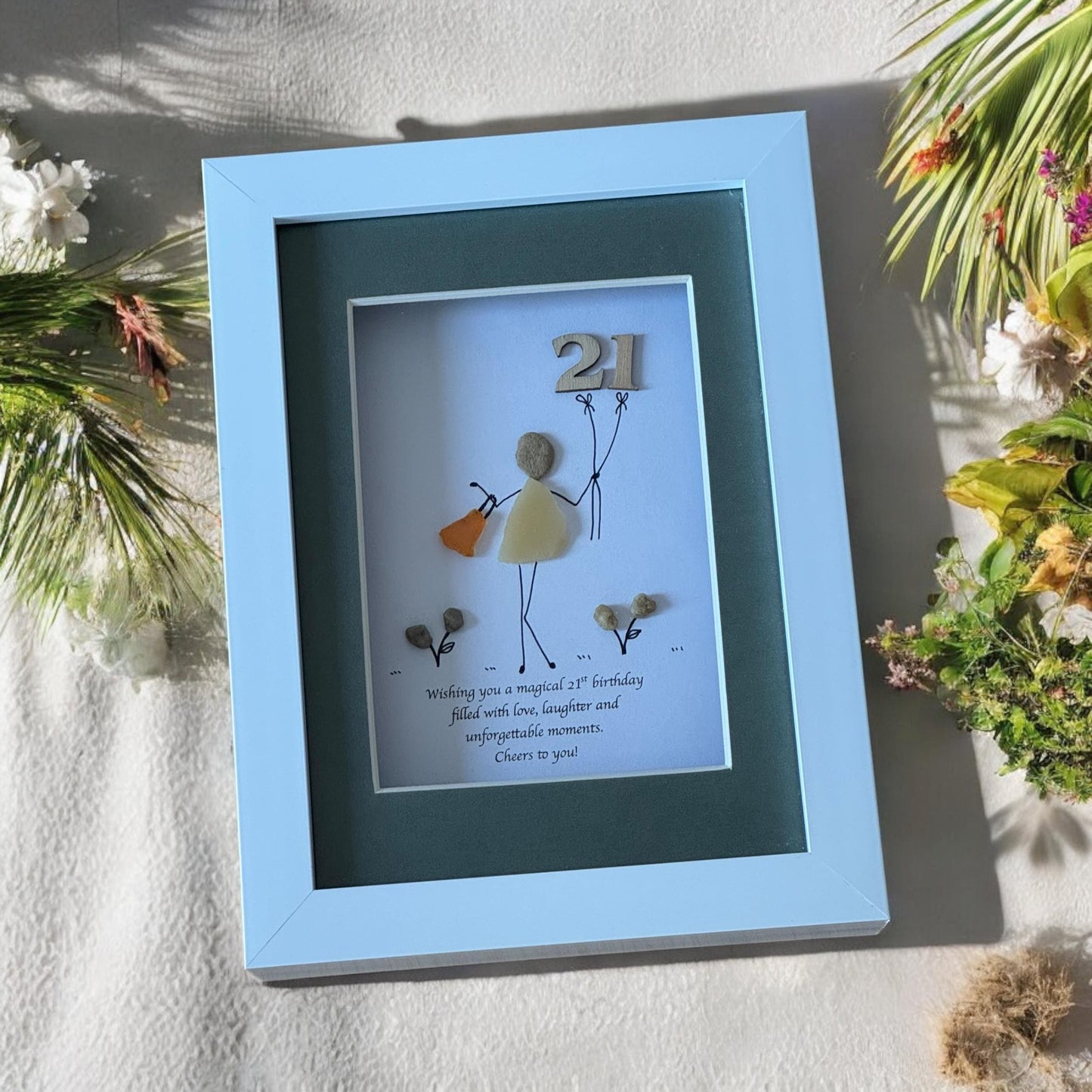 Personalised 21st Birthday Gift, Unique Gift for a 21st Birthday, Unique Fused Glass Picture, Gift for Birthday Girl, Gifts for Her