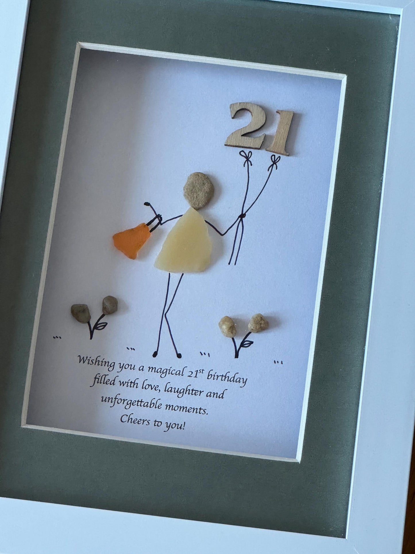 Personalised 21st Birthday Gift, Unique Gift for a 21st Birthday, Unique Fused Glass Picture, Gift for Birthday Girl, Gifts for Her