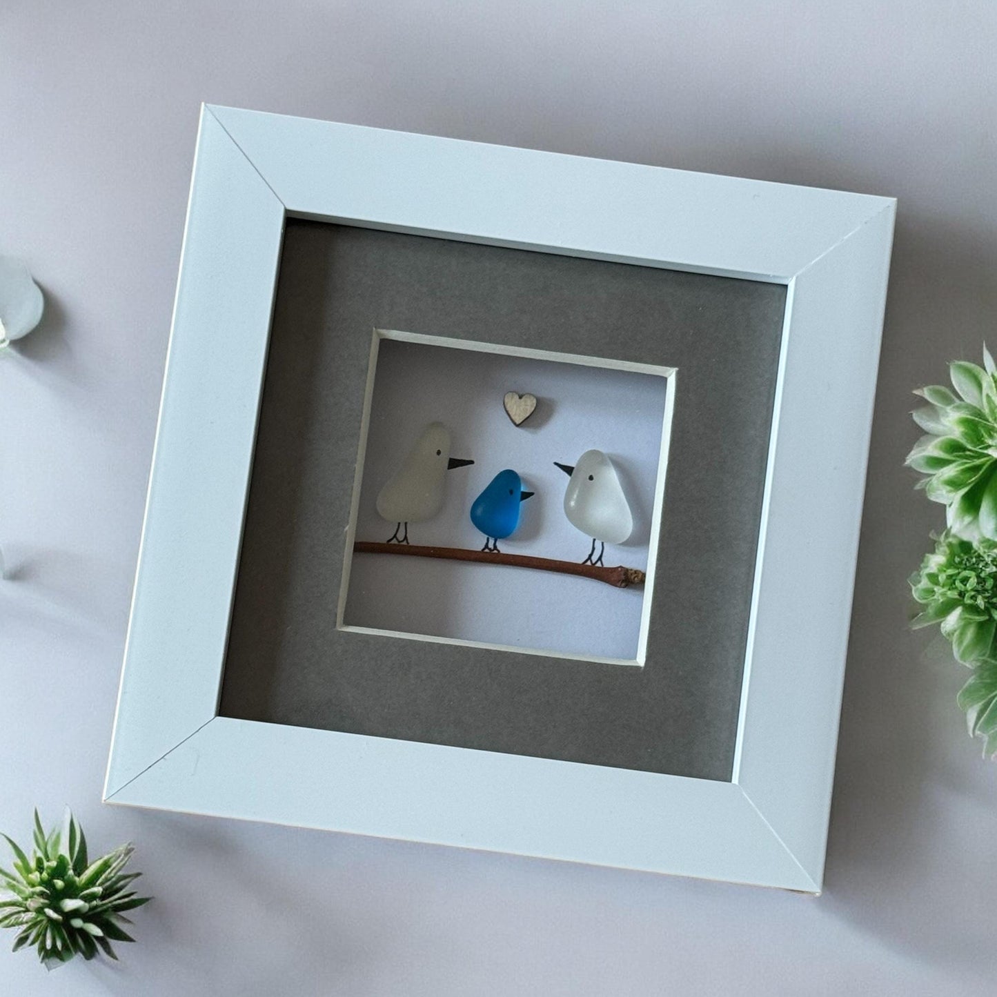 Personalised Fused Glass Newborn Baby Gift, Rainbow Birds on a Branch, Family of Three Gift, Unique Baby Shower Gift, New Baby Arrival Gift