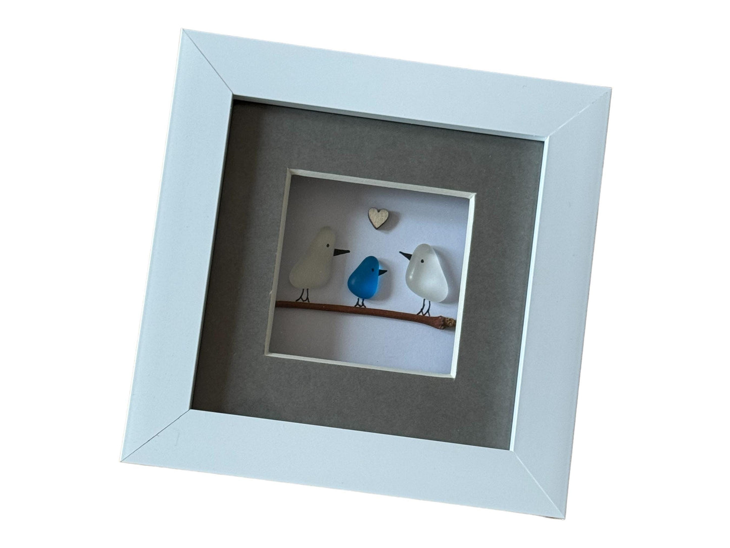Personalised Fused Glass Newborn Baby Gift, Rainbow Birds on a Branch, Family of Three Gift, Unique Baby Shower Gift, New Baby Arrival Gift