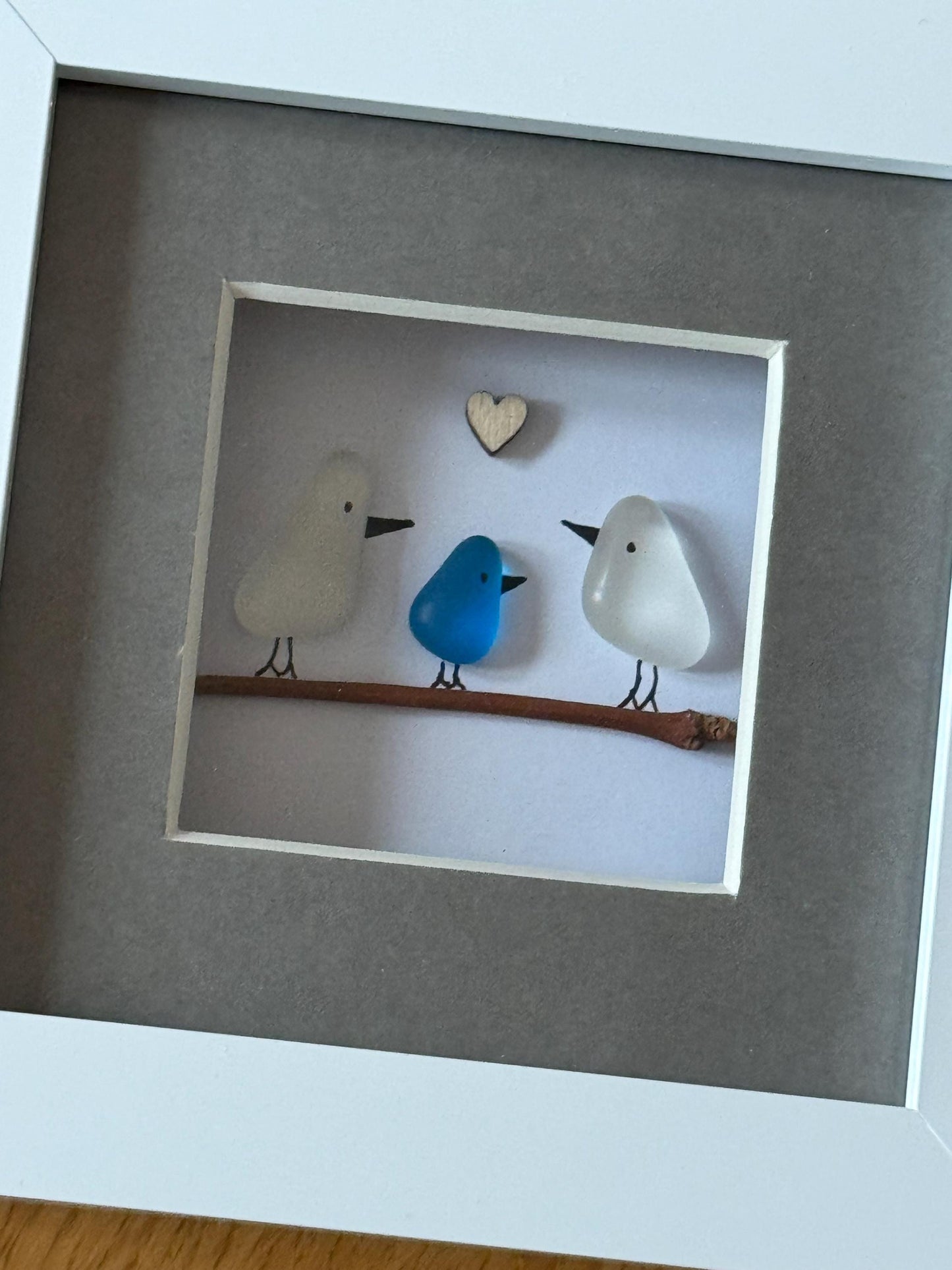 Personalised Fused Glass Newborn Baby Gift, Rainbow Birds on a Branch, Family of Three Gift, Unique Baby Shower Gift, New Baby Arrival Gift