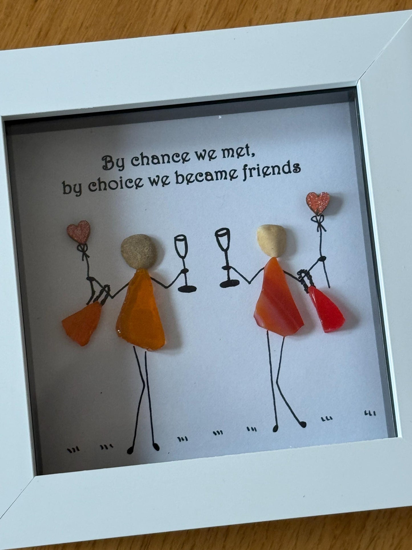 Personalised Fused Glass Friends Picture, Unique Gift for a colleague, Working colleague picture frame, Handmade Gift for a goof friend