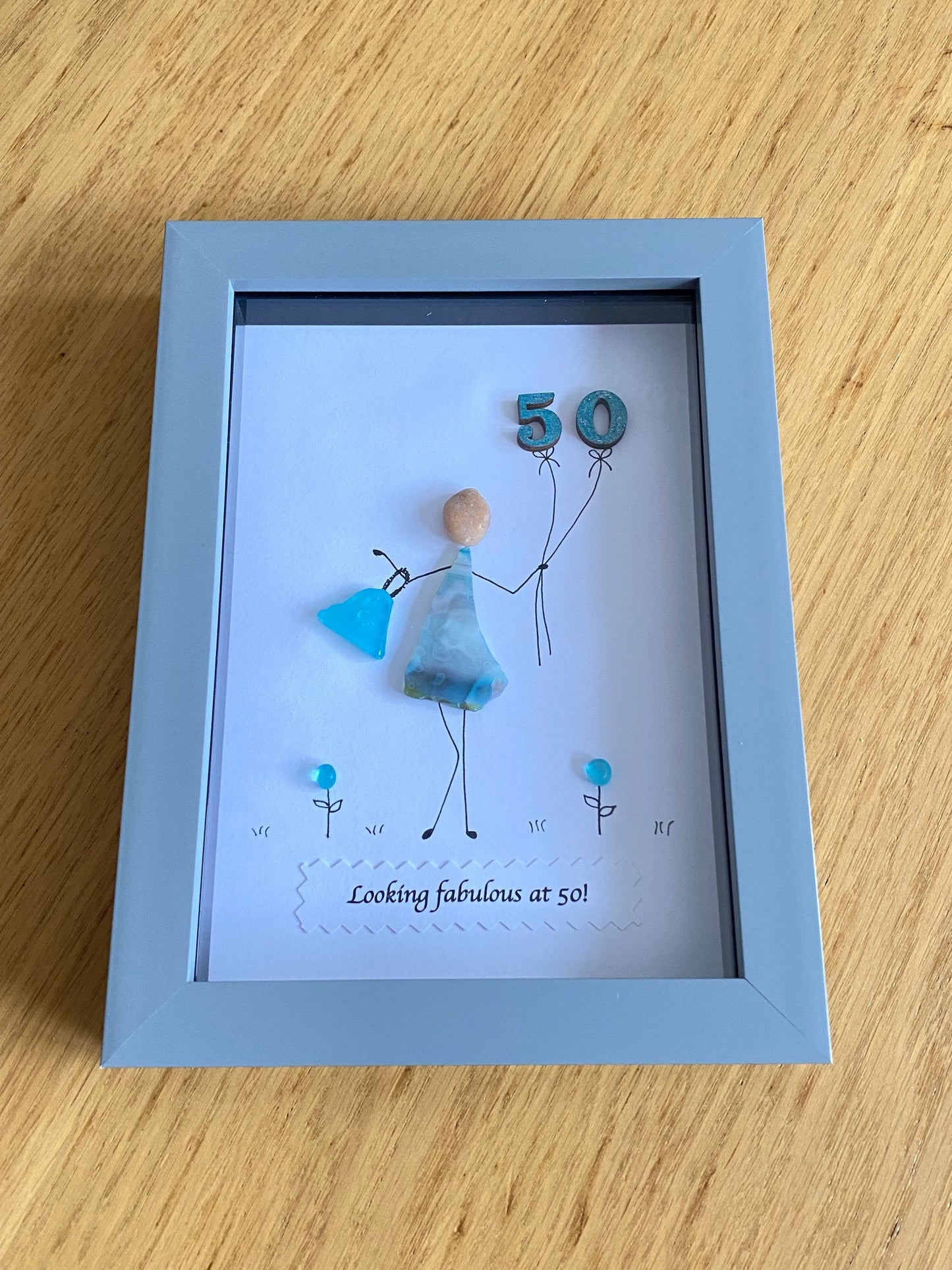 Personalised 50th Birthday Pebble Picture, Unique 60th Birthday Gift, Sister's 60th Birthday Gift, Friend's 60th Birthday Gift, Unique Gift